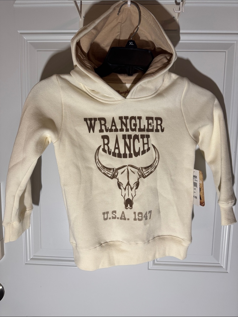 Wrangler Cream Hoodie with Ranch Graphic for Kids